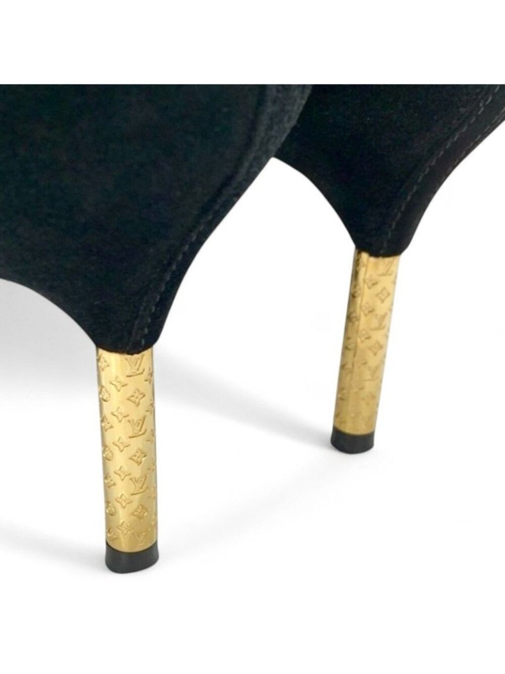 Louis Vuitton Ultimate Line Boots Short Shoes Suede Black Gold Ankle - Picture 9 of 10